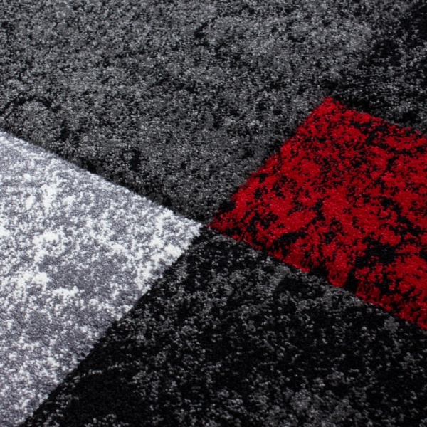 Modern Red Geometric Rug | Floor Carpet Design for Bedroom